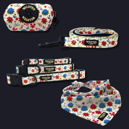 Signature Collar Walk Set + Bandana - Seaside Sniffs