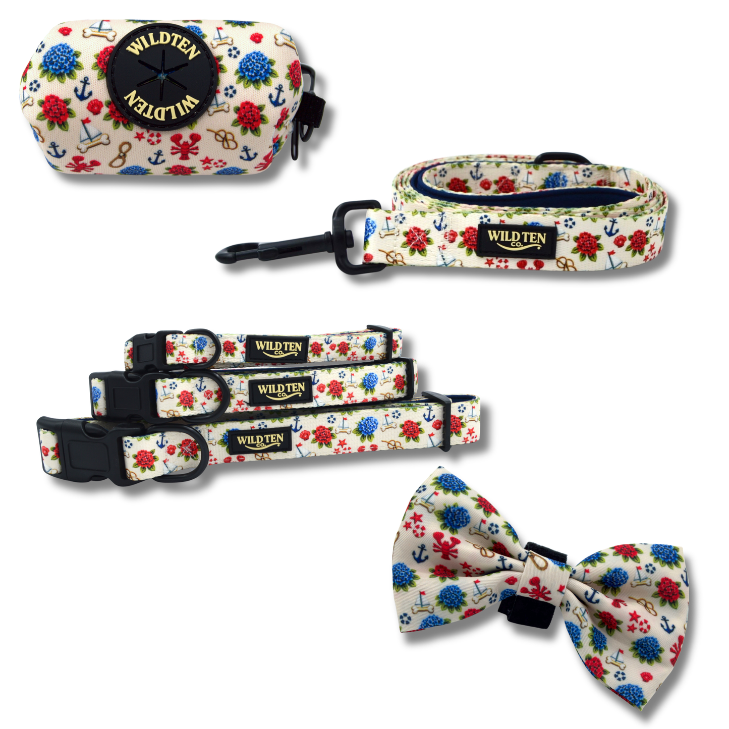 Signature Collar Walk Set + Bow Tie - Seaside Sniffs